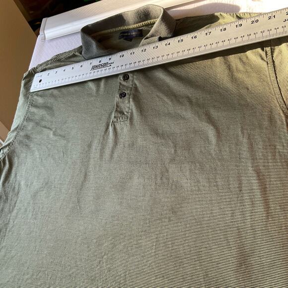 Cambridge Classics Men’s Short Sleeve Polo Shirt Size 2XL, Green Striped - Picture 2 of 7